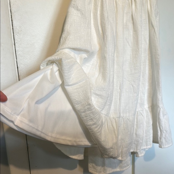 Cream Buttoned Ruffled Mini Sundress - Picture 9 of 10